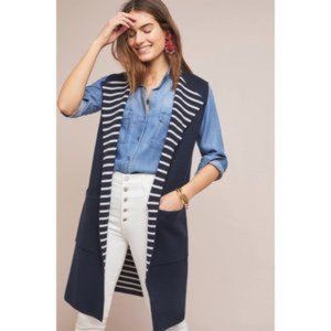 Moth Anthropologie Navy Long Vest / Duster OS